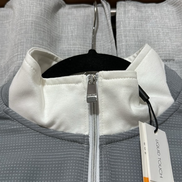 NWT Men’s Calvin Klein “Liquid Touch” 1/4 Zip Top-Sz S-Lightweight-White/Gray - Picture 4 of 14